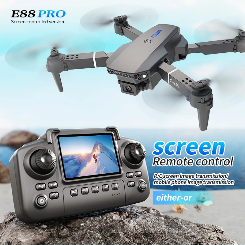 Rc Helicopter Case - Dron Profesional E88 PRO con Pantalla,
